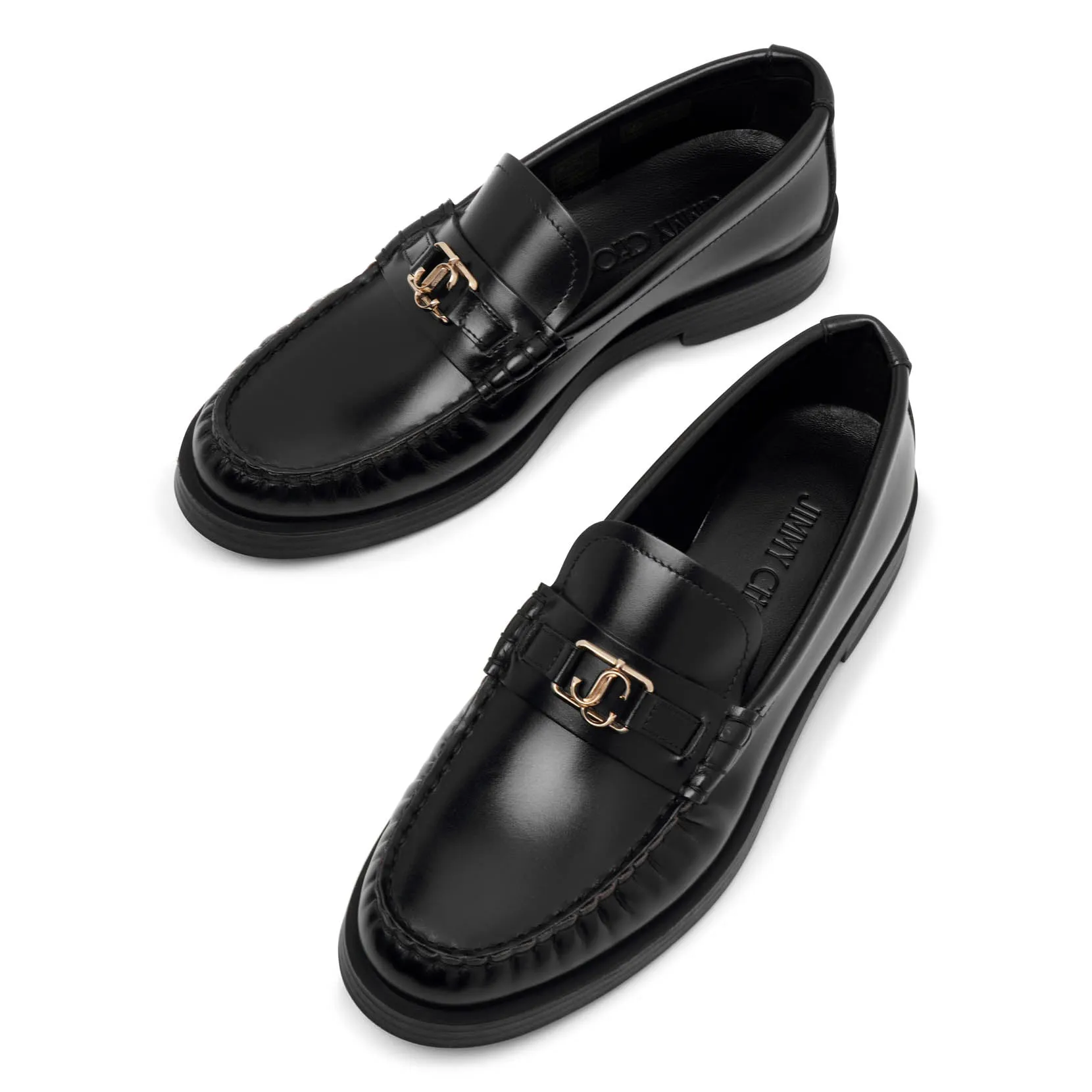 Addie black leather loafer