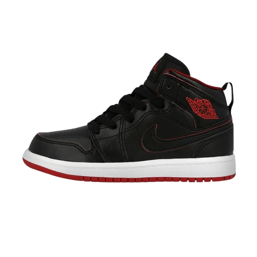 Air Jordan 1 Retro Mid GS 'Black Gym Red'