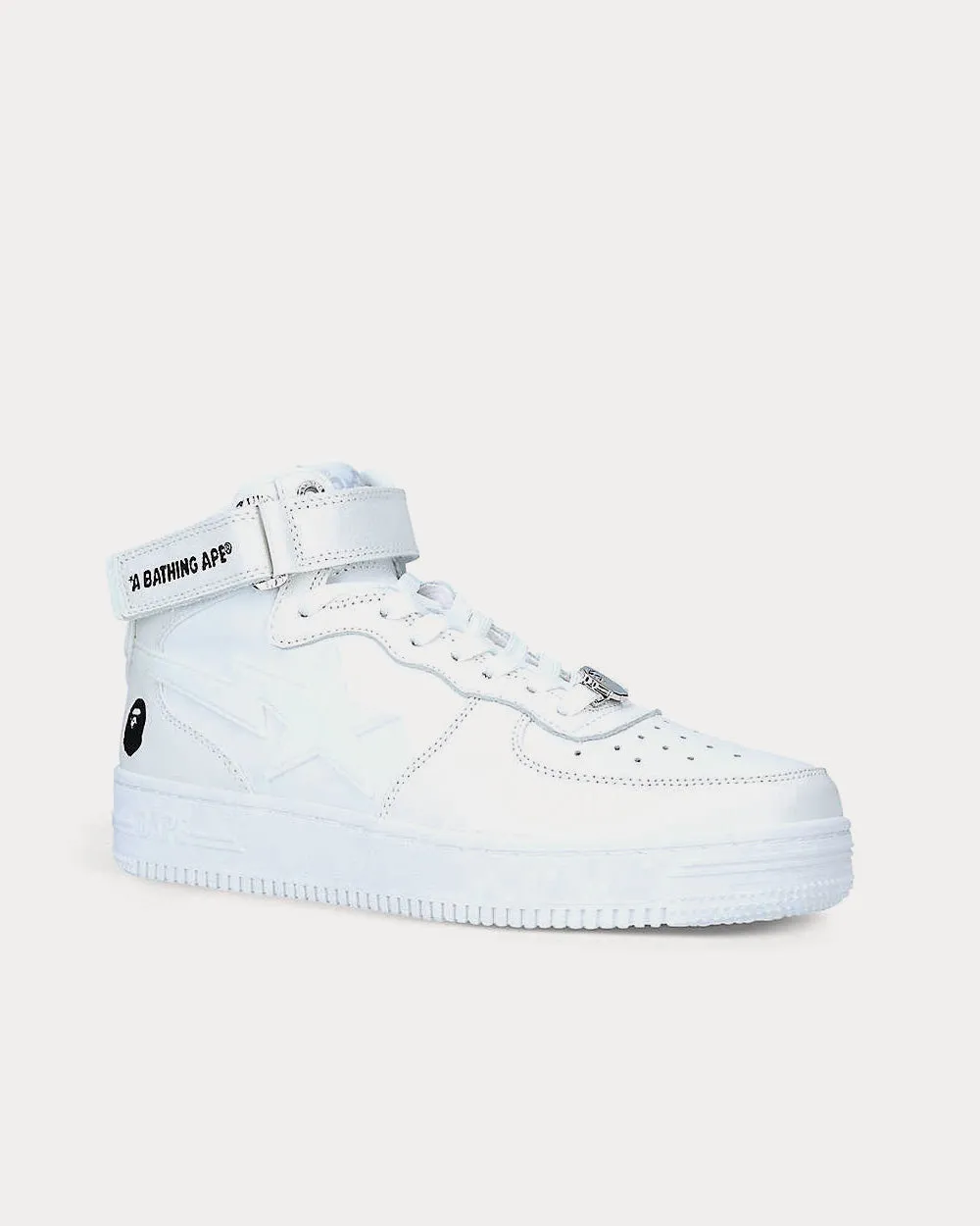 BAPE STA Star-Embossed White High Top Sneakers