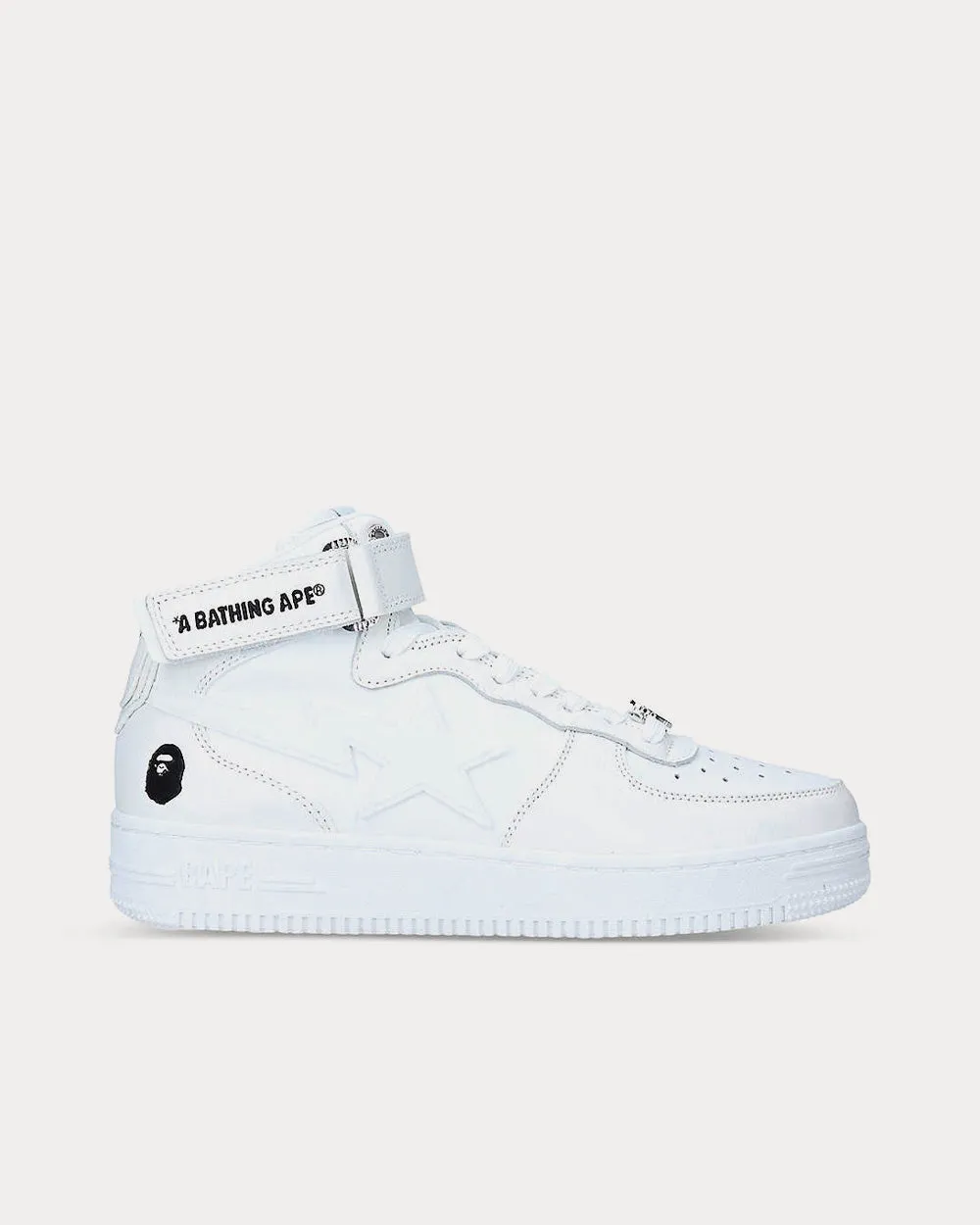 BAPE STA Star-Embossed White High Top Sneakers