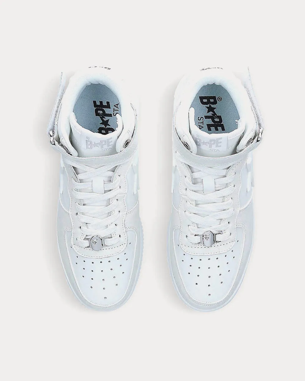BAPE STA Star-Embossed White High Top Sneakers