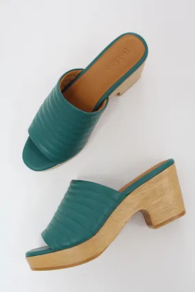Beklina Ribbed Clog Open Toe Cypress