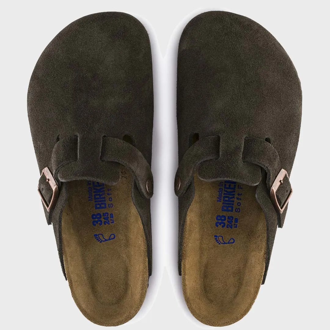 Birkenstock Boston SFB Mocca Suede Leather (Regular)