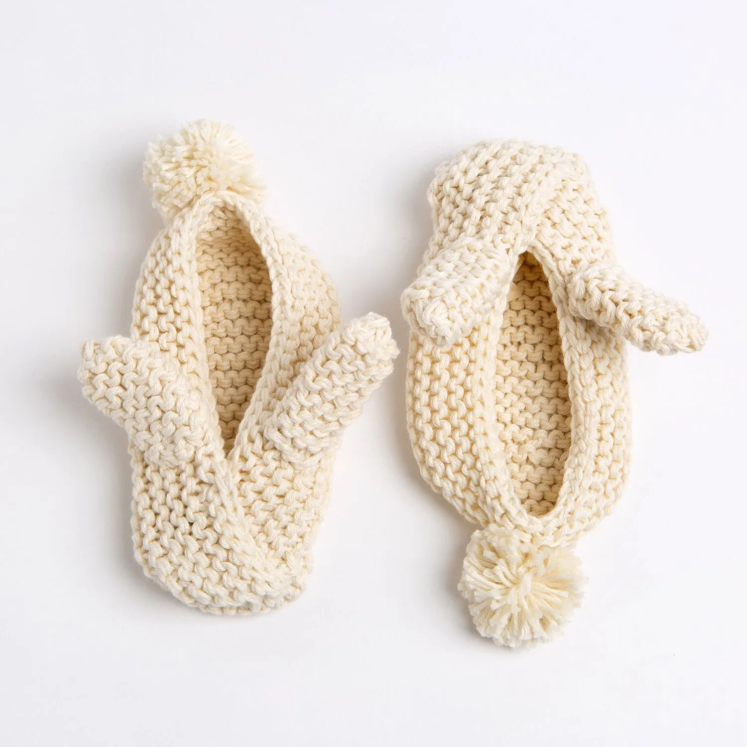 Bunny Ear Baby Slippers Knitting Kit - Easter