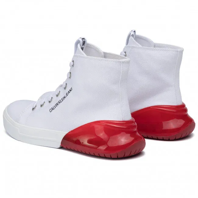 CALVIN KLEIN JEANS White High Top Moreen Trainers
