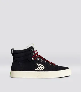 CATURI Black Suede Ivory Logo Boot Men
