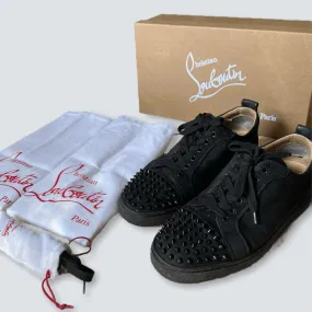 Christian louboutin Louis Junior Spikes flat veau velours (Uk 9.5.)