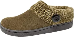 Clarks knitted Collar Winter Clog Slippers SAGE (9, SAGE)