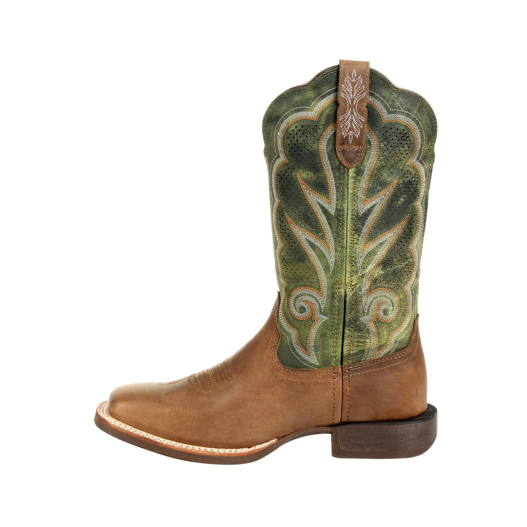 Durango Women's Ventilated Olive Leather Square Toe Boot DRD0378