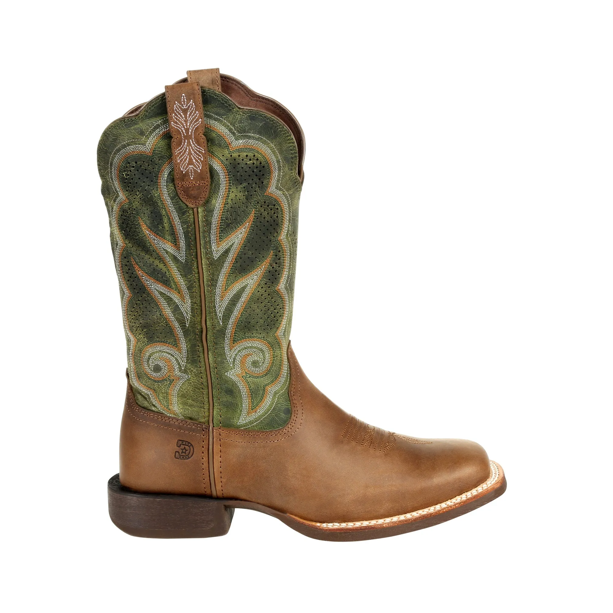Durango Women's Ventilated Olive Leather Square Toe Boot DRD0378