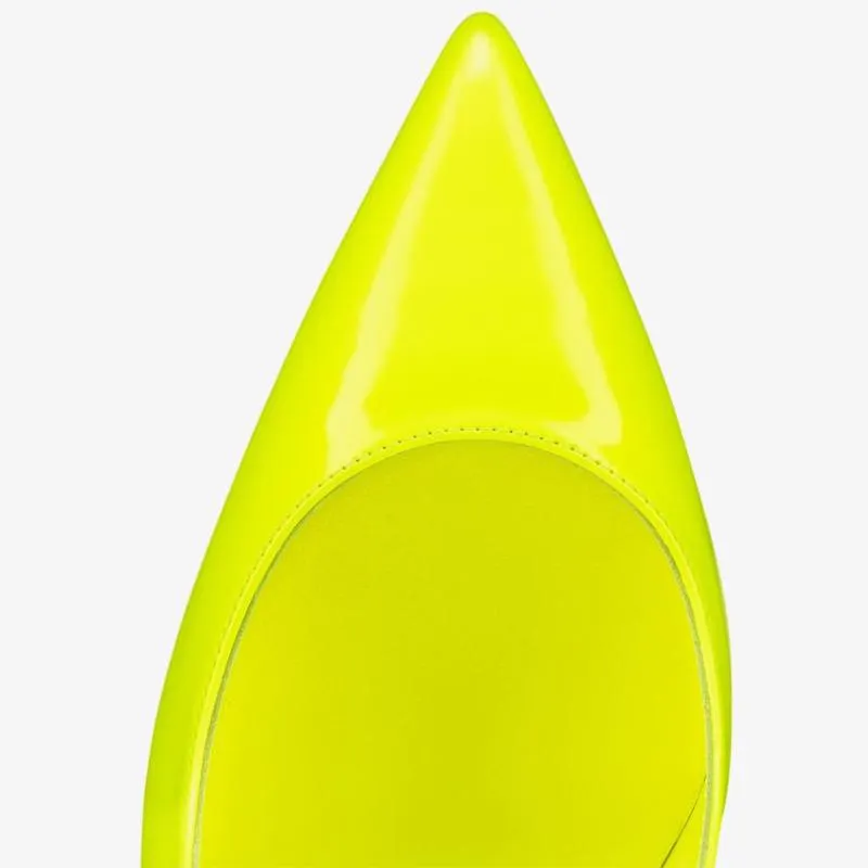 Fluo Yellow Patent Leather Pump