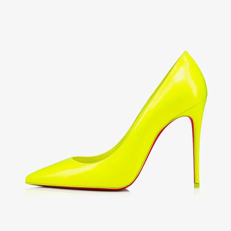Fluo Yellow Patent Leather Pump