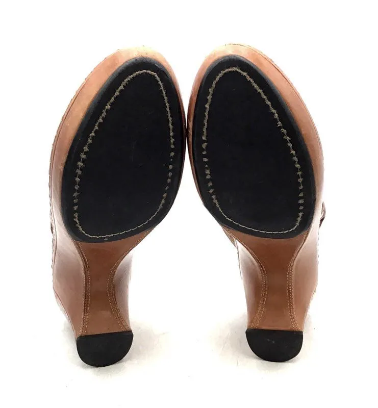 Frye Women's Charlotte 2 70771 Brown Slip-On Block Clog Heels - Size 10M