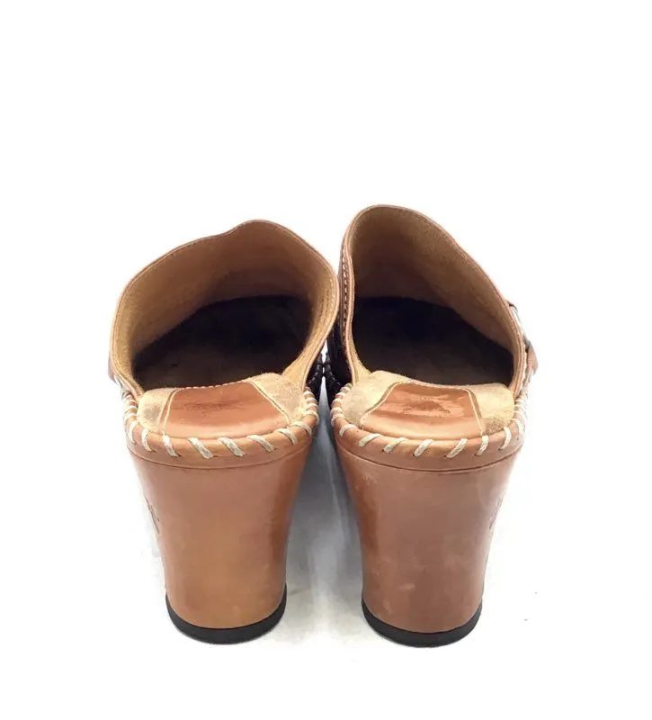 Frye Women's Charlotte 2 70771 Brown Slip-On Block Clog Heels - Size 10M