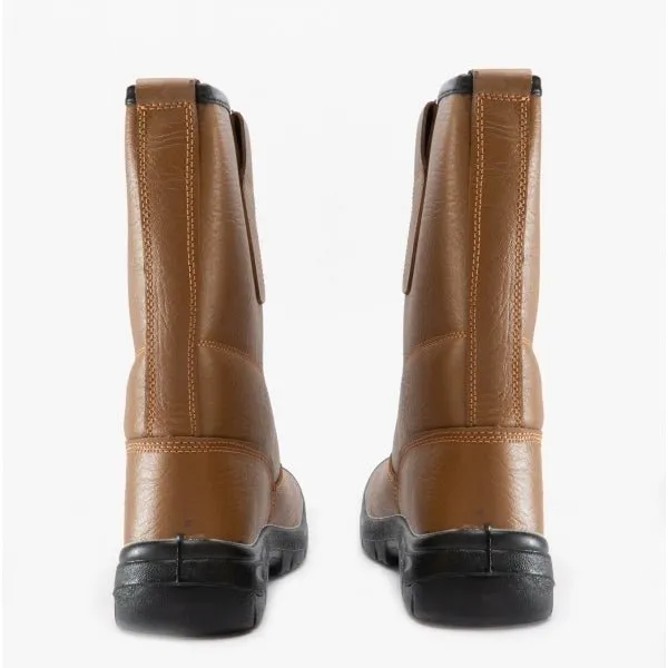 FS142 Unisex Leather Safety Boots Tan