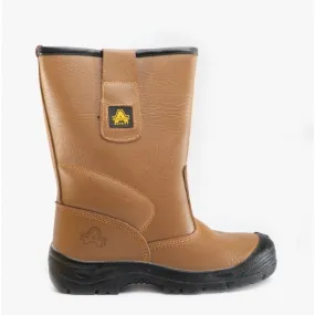 FS142 Unisex Leather Safety Boots Tan