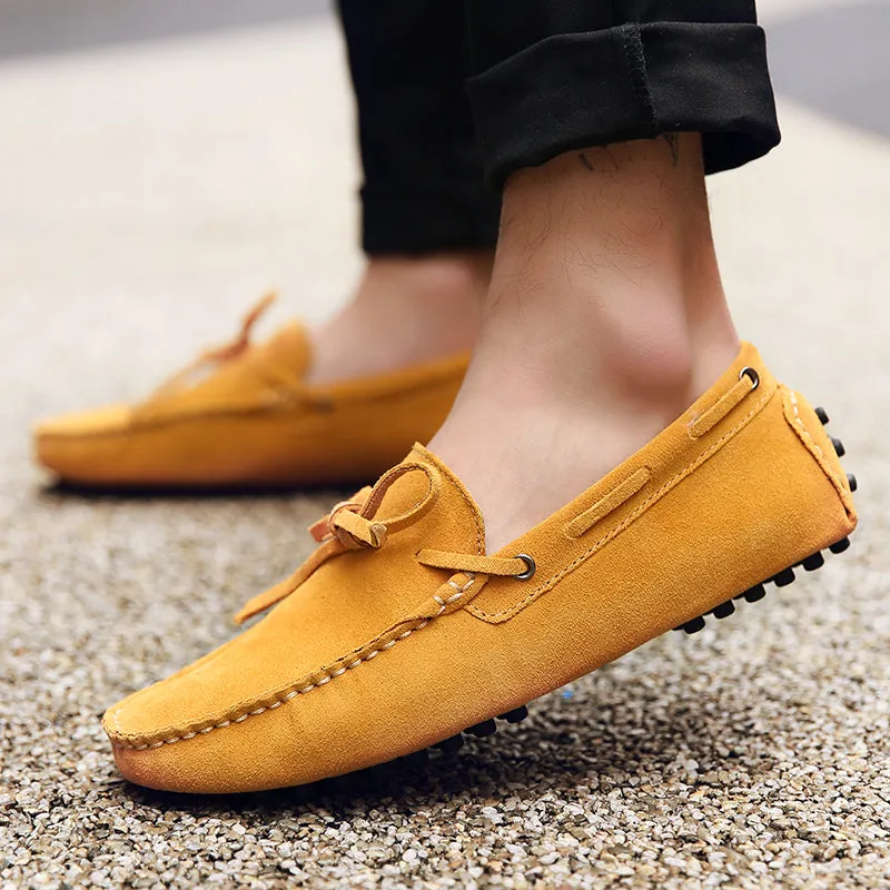 Men Casual Suede Genuine Leather Slip-On Shoes