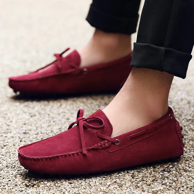 Men Casual Suede Genuine Leather Slip-On Shoes