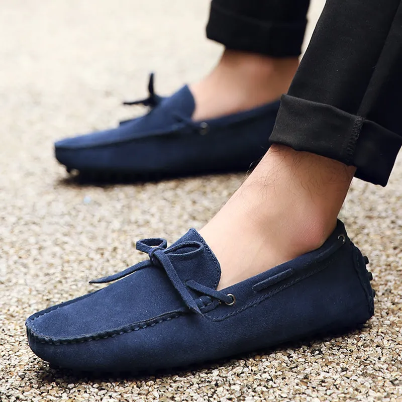 Men Casual Suede Genuine Leather Slip-On Shoes