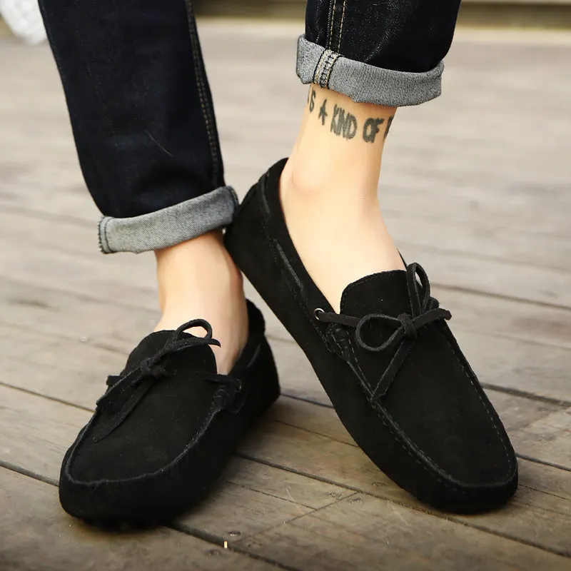 Men Casual Suede Genuine Leather Slip-On Shoes