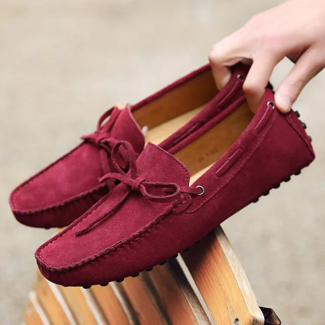 Men Casual Suede Genuine Leather Slip-On Shoes