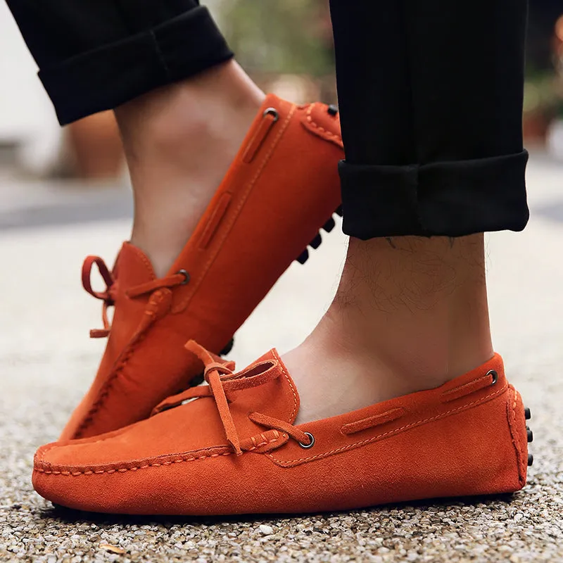 Men Casual Suede Genuine Leather Slip-On Shoes