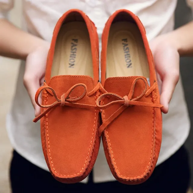 Men Casual Suede Genuine Leather Slip-On Shoes