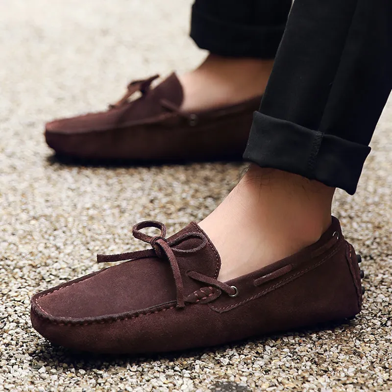 Men Casual Suede Genuine Leather Slip-On Shoes