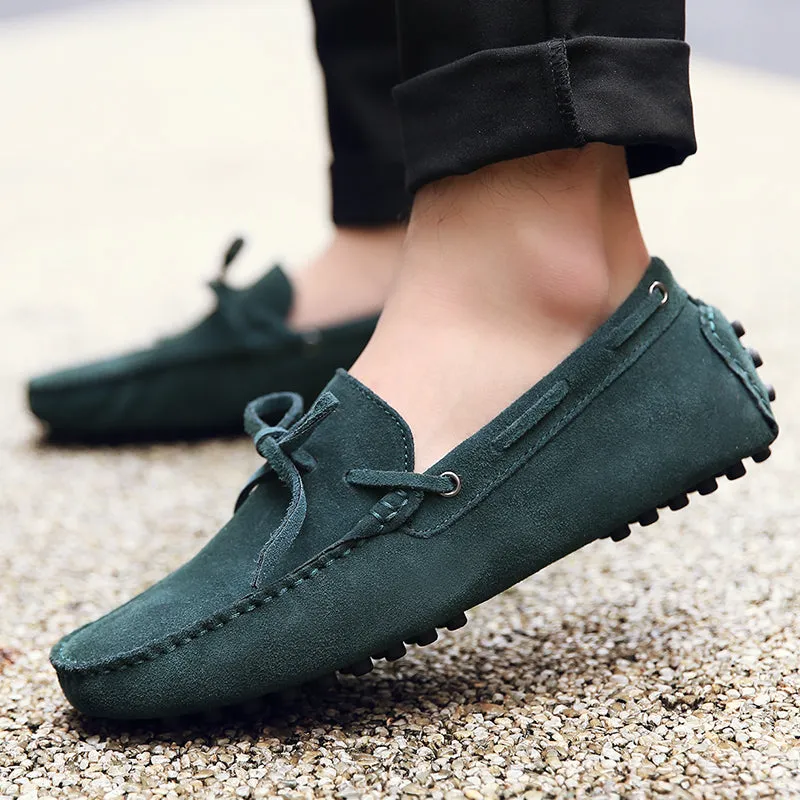 Men Casual Suede Genuine Leather Slip-On Shoes
