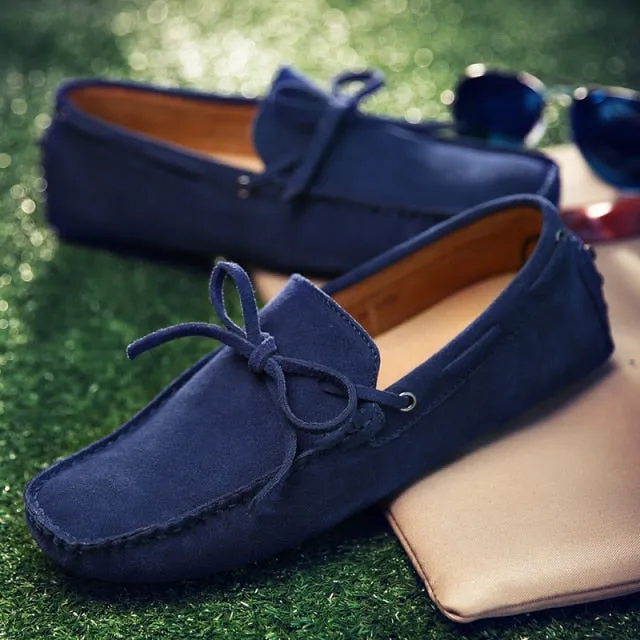Men Casual Suede Genuine Leather Slip-On Shoes