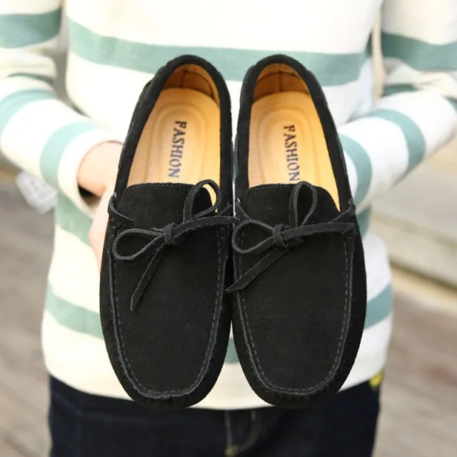 Men Casual Suede Genuine Leather Slip-On Shoes