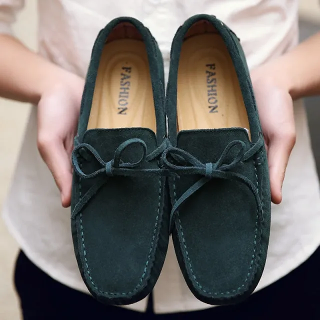 Men Casual Suede Genuine Leather Slip-On Shoes