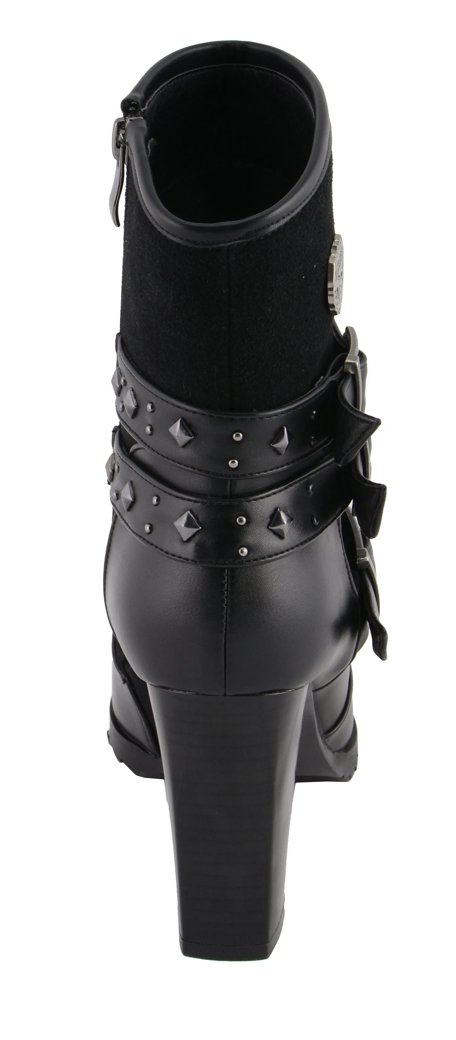 Milwaukee Performance-MBL9433-Women Black Triple Strap Riding Boot with Block Heel