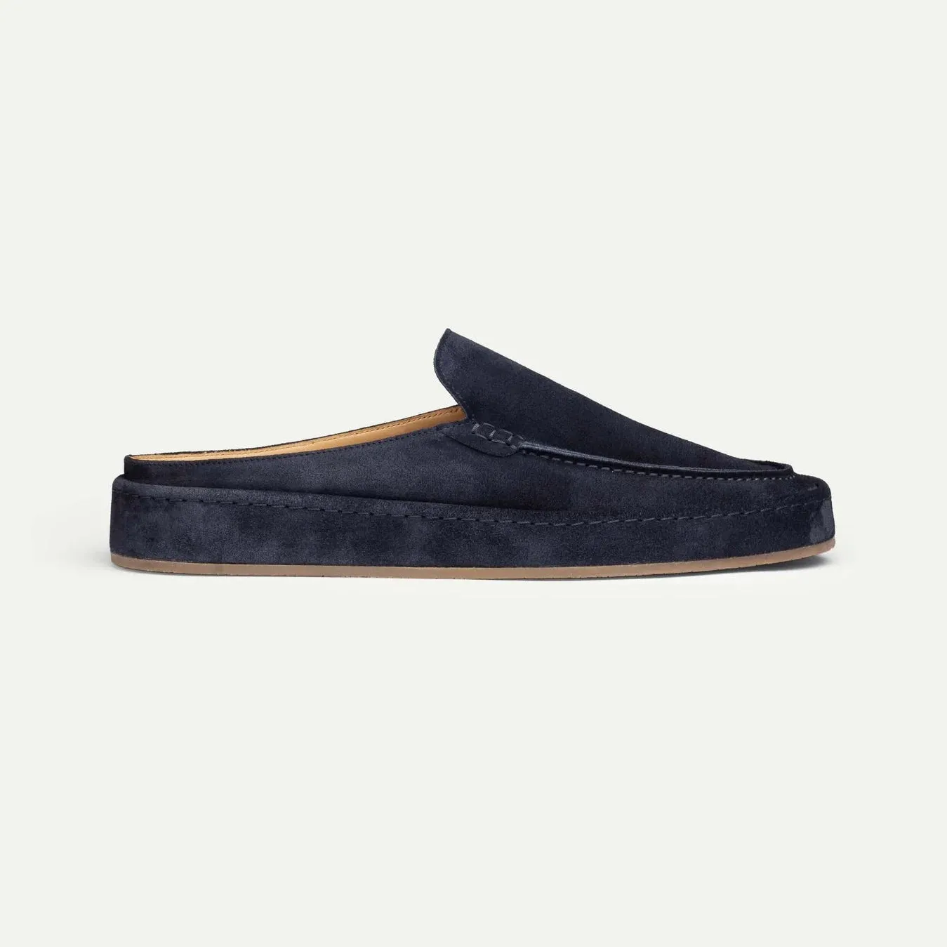 Navy Blue Suede Celeste Calm Mule Loafers