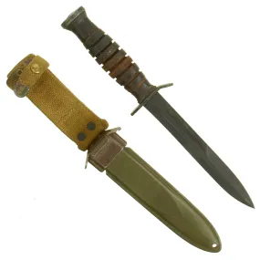 Original U.S. WWII Blade Marked M3 Fighting Knife by Imperial Knife Co. with M8 Scabbard
