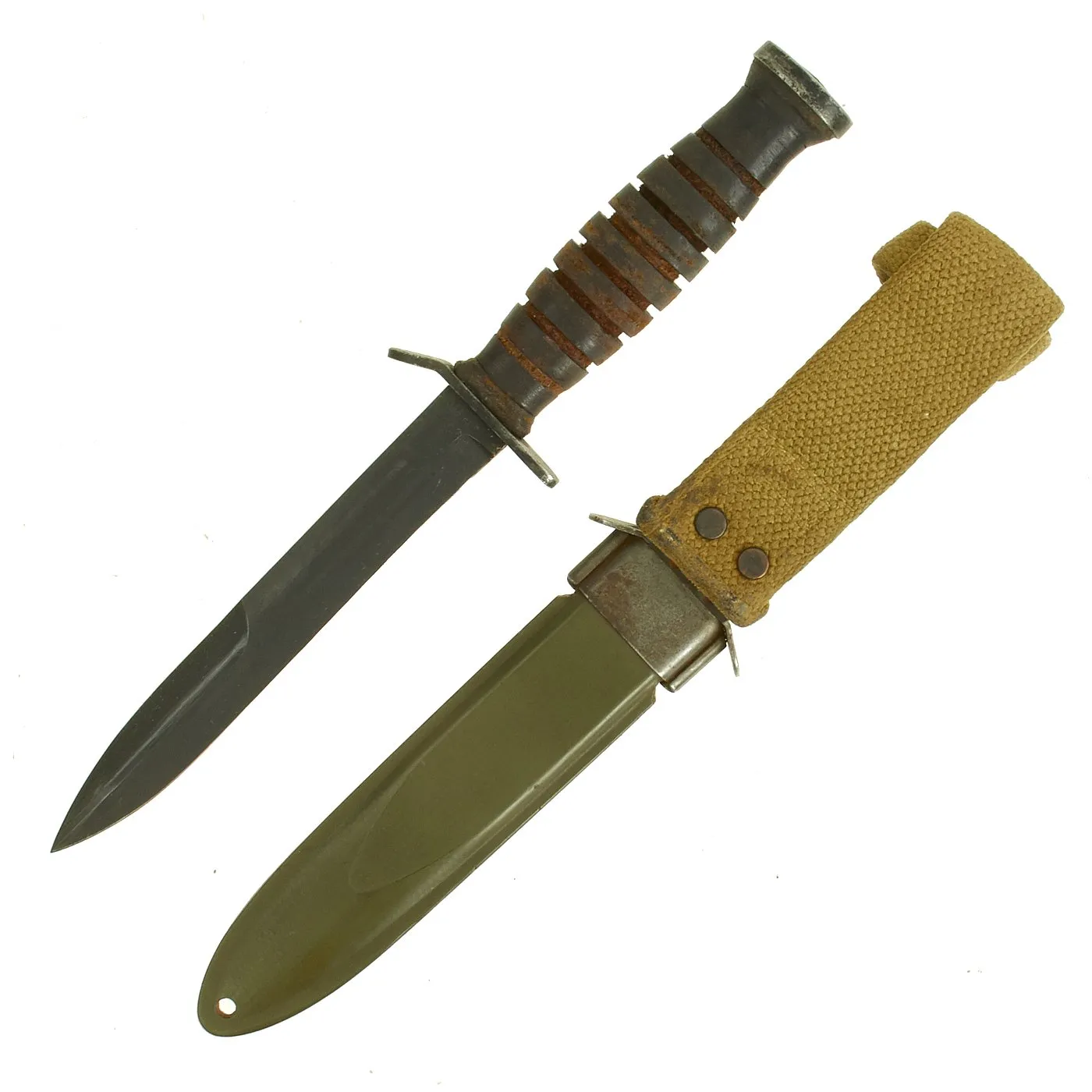 Original U.S. WWII Blade Marked M3 Fighting Knife by Imperial Knife Co. with M8 Scabbard