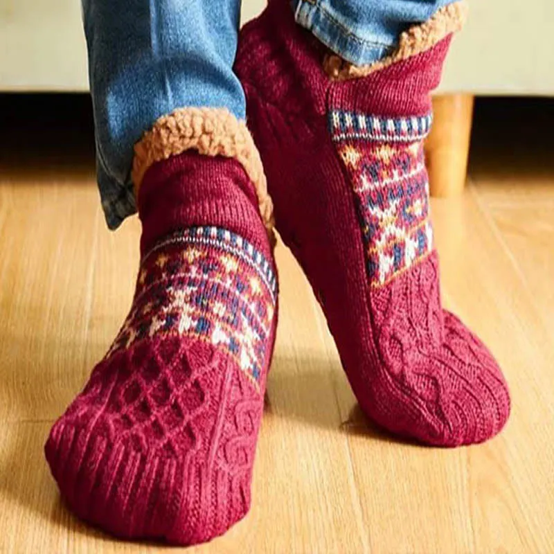 Plus Size Thickened Knitted Home Slipper Socks