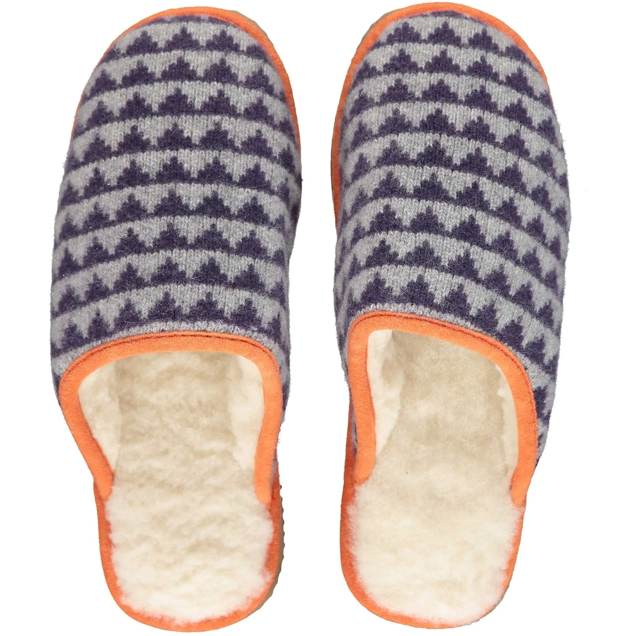Purple Triangle Lambswool & Sheepskin Slippers - SMALL ONLY