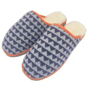 Purple Triangle Lambswool & Sheepskin Slippers - SMALL ONLY