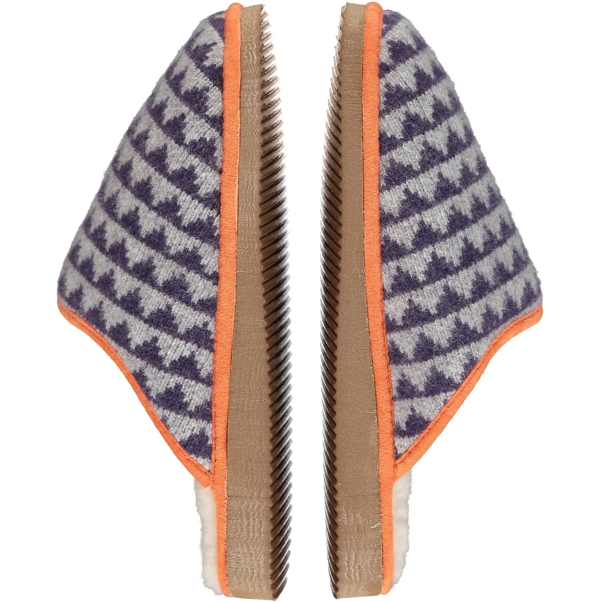 Purple Triangle Lambswool & Sheepskin Slippers - SMALL ONLY