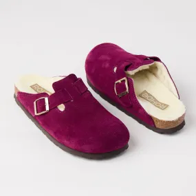 Rohde Purple Suede Leather Shearling Clogs