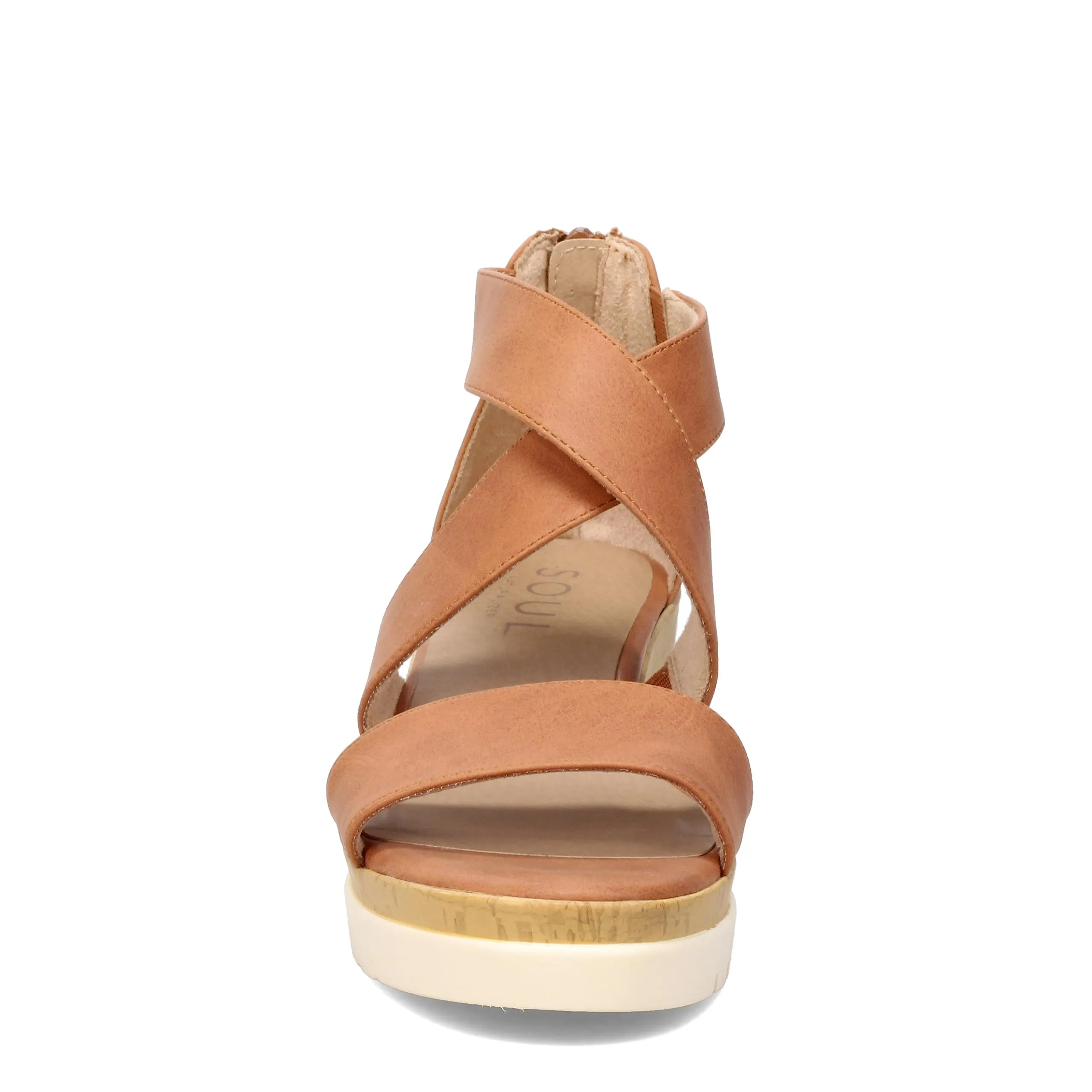 Soul Naturalizer Goodtimes Brown Fashion Zipper Open Toe Ankle Wedge Sandals