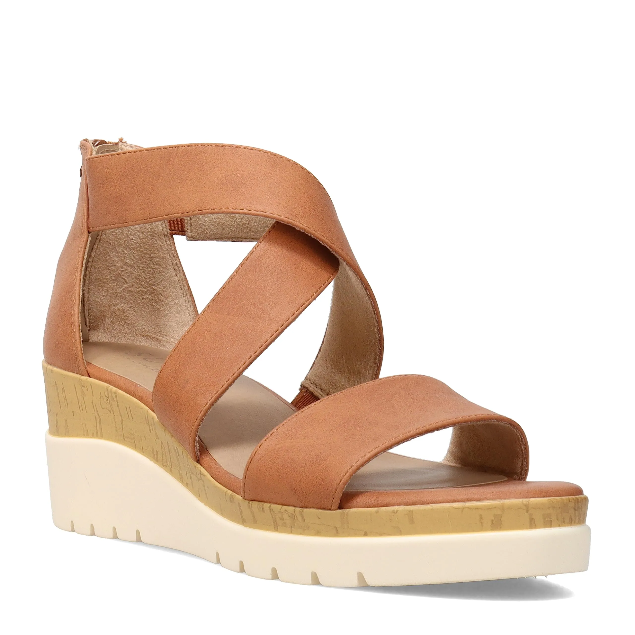 Soul Naturalizer Goodtimes Brown Fashion Zipper Open Toe Ankle Wedge Sandals