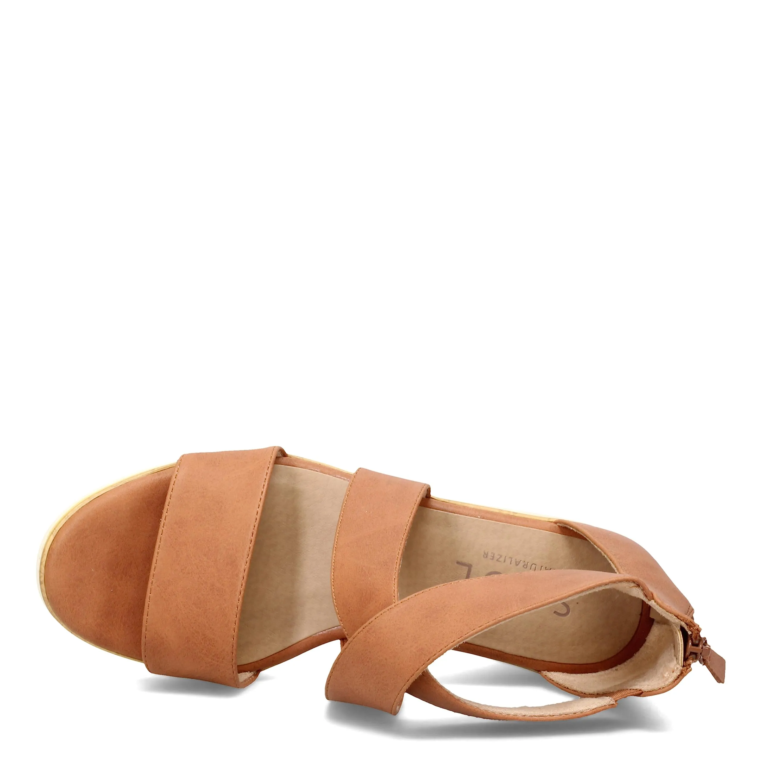 Soul Naturalizer Goodtimes Brown Fashion Zipper Open Toe Ankle Wedge Sandals