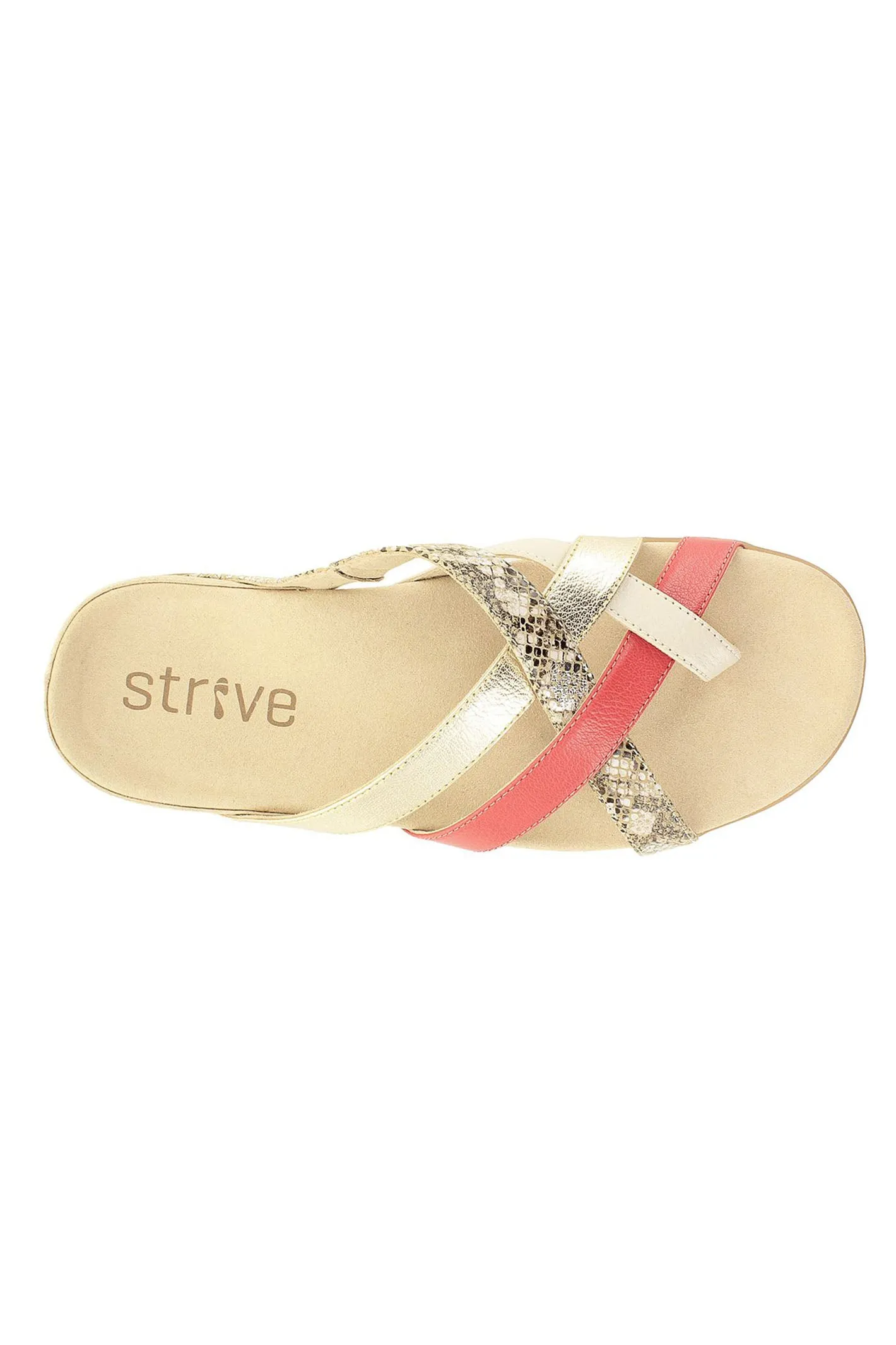Strive Lola Blush Mix Memory Foam Footbed Leather Sandal