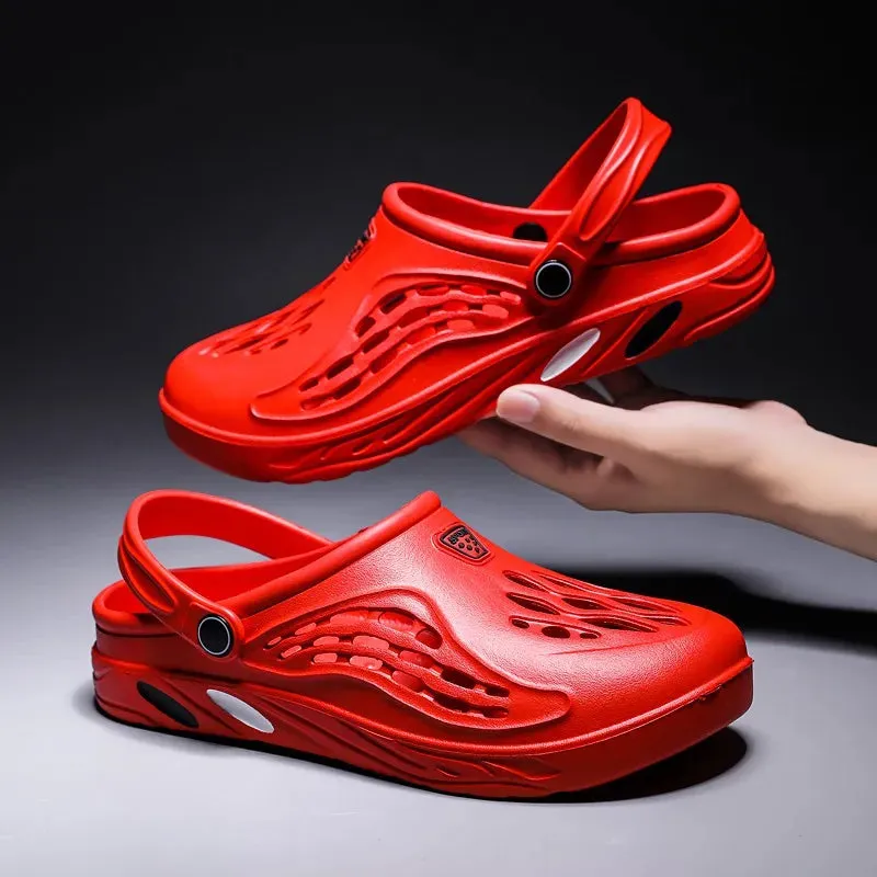 Summer Men's Light EVA Casual Sandals - Hole Clogs, Outdoor Beach Slippers