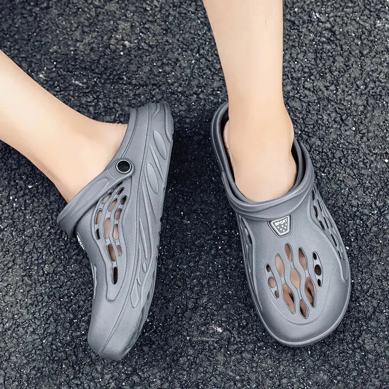 Summer Men's Light EVA Casual Sandals - Hole Clogs, Outdoor Beach Slippers