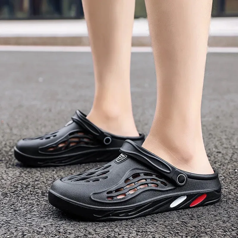 Summer Men's Light EVA Casual Sandals - Hole Clogs, Outdoor Beach Slippers
