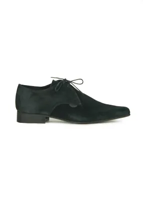 Underground Winklepicker Black Suede Shoes