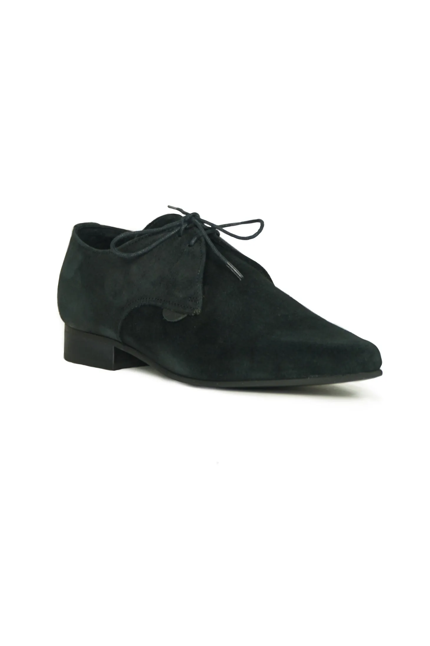 Underground Winklepicker Black Suede Shoes